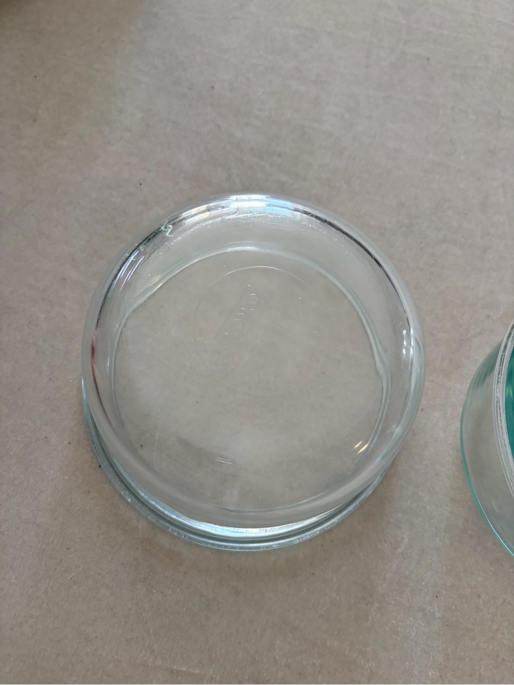 Pyrex Clear Glass Prep Bowls with Aqua Tint set of 3 - Picture 8 of 10